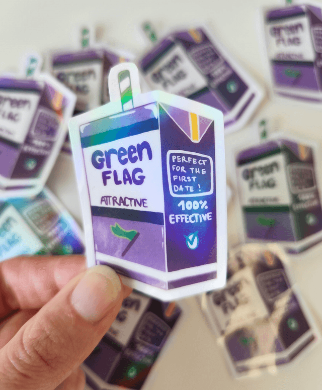 Green flag sticker